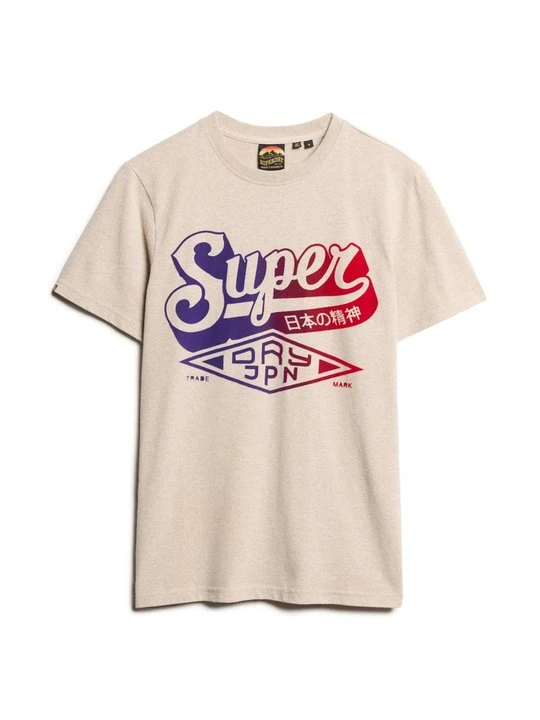 Zdjęcie produktu T-shirt z nadrukiem Superdry beżowy