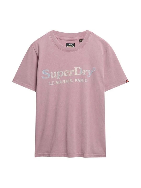 Zdjęcie produktu T-shirt z nadrukiem Superdry fioletowy