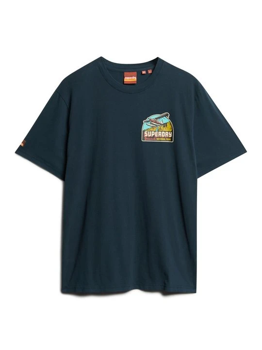 Zdjęcie produktu T-shirt z nadrukiem Superdry niebieski