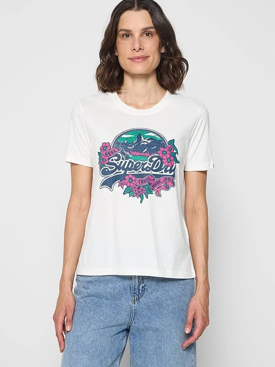 Zdjęcie produktu T-shirt z nadrukiem Superdry biały