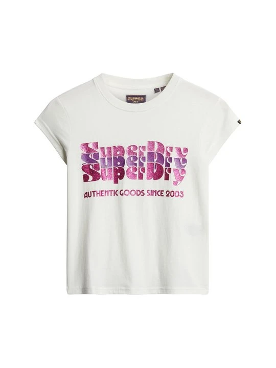 Zdjęcie produktu T-shirt z nadrukiem Superdry beżowy