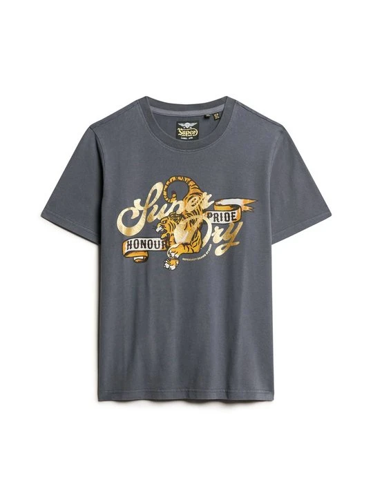 Zdjęcie produktu T-shirt z nadrukiem Superdry ciemnoszary