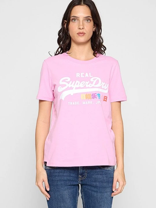 Zdjęcie produktu T-shirt z nadrukiem Superdry różowy