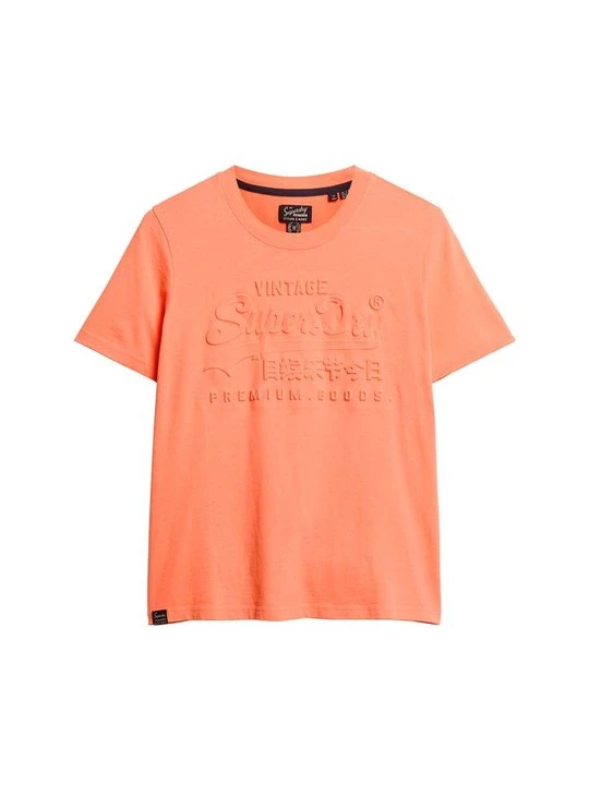 Zdjęcie produktu T-shirt z nadrukiem Superdry koralowy