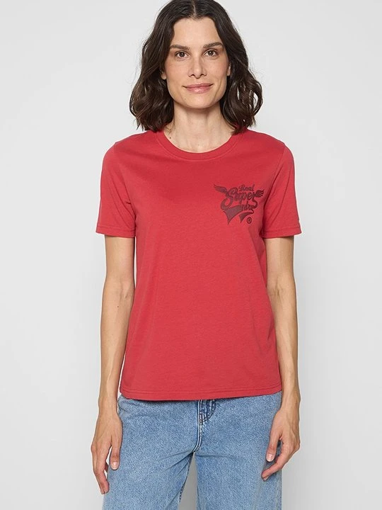 Zdjęcie produktu T-shirt z nadrukiem Superdry ciemnoczerwony