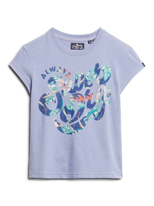 Zdjęcie produktu T-shirt z nadrukiem Superdry fioletowy