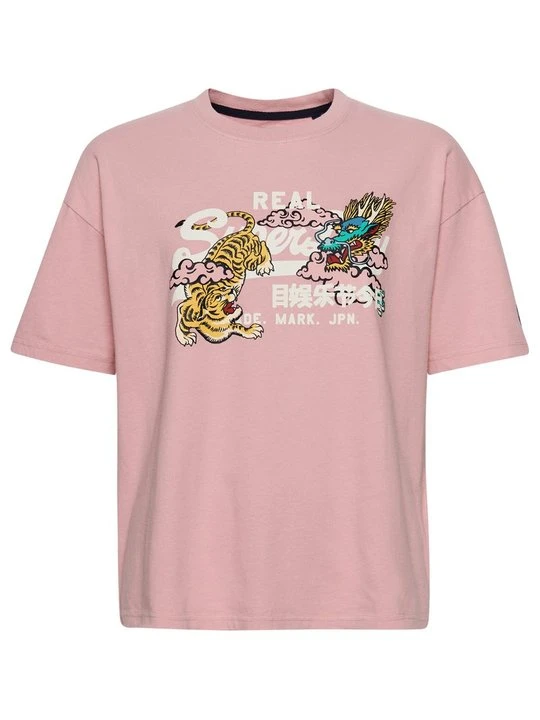 Zdjęcie produktu T-shirt z nadrukiem Superdry różowy