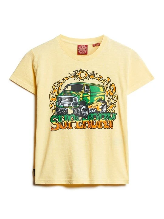 Zdjęcie produktu T-shirt z nadrukiem Superdry żółty