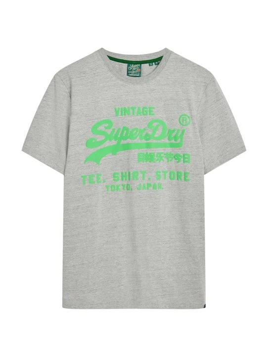 Zdjęcie produktu T-shirt z nadrukiem Superdry szary melanż
