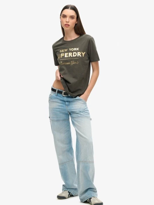 Zdjęcie produktu T-shirt z nadrukiem Superdry czarny melanż