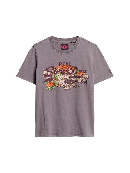 Zdjęcie produktu T-shirt z nadrukiem Superdry szary