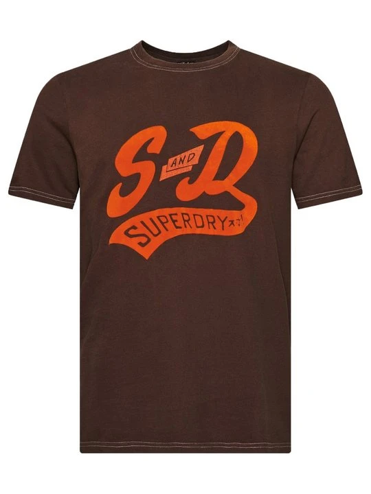 Zdjęcie produktu T-shirt z nadrukiem Superdry brązowy