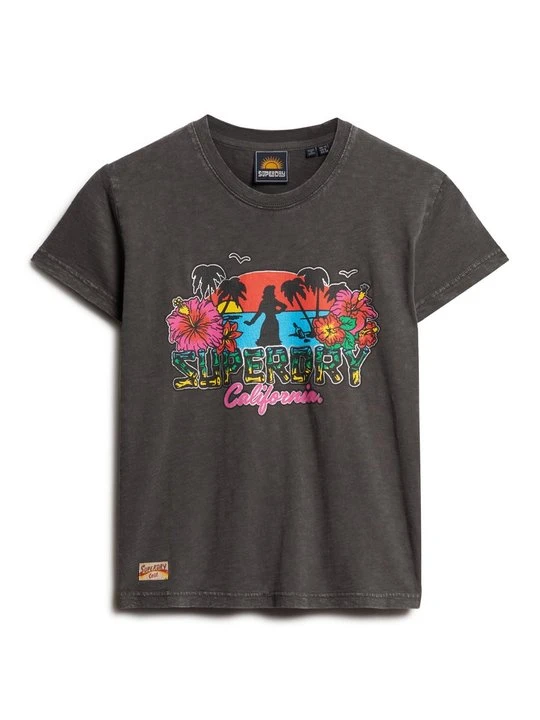 Zdjęcie produktu T-shirt z nadrukiem Superdry antracytowy
