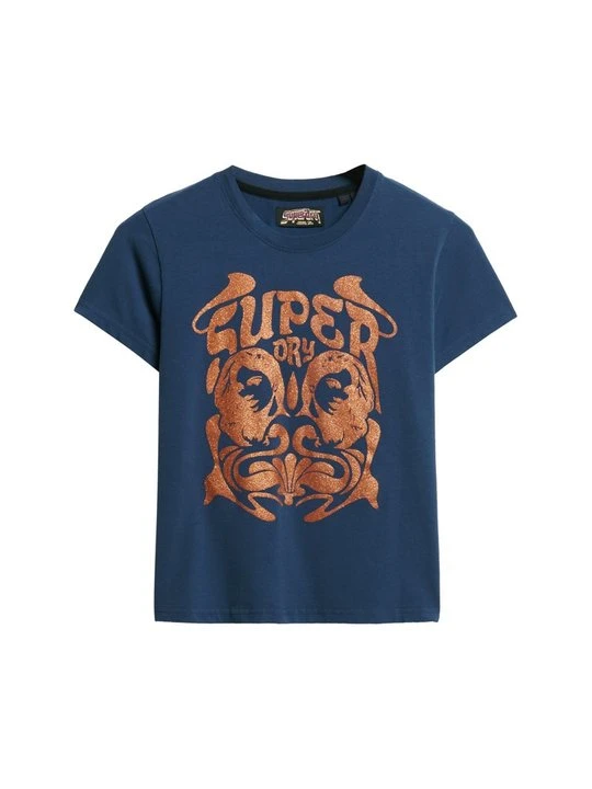 Zdjęcie produktu T-shirt z nadrukiem Superdry granatowy