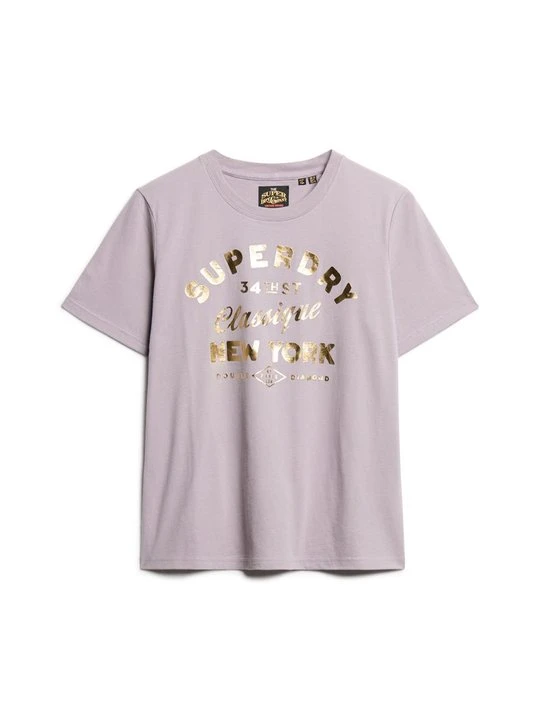 Zdjęcie produktu T-shirt z nadrukiem Superdry fioletowy