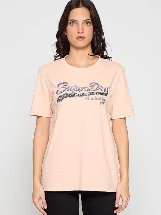 Zdjęcie produktu T-shirt z nadrukiem Superdry różowy