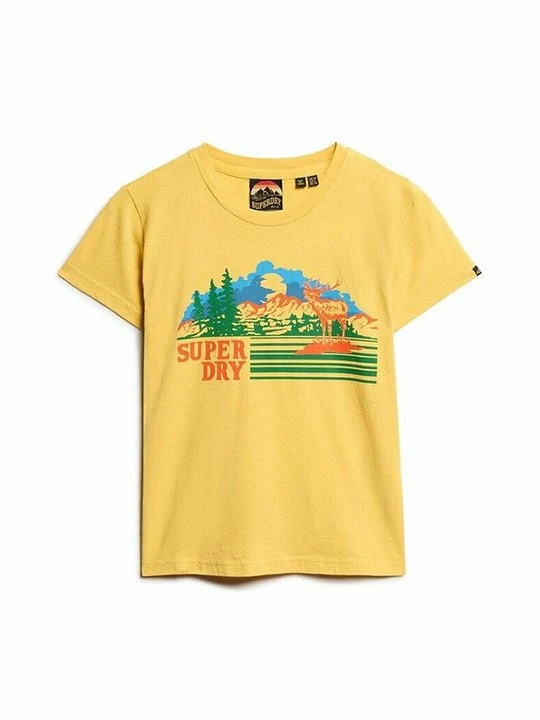 Zdjęcie produktu T-shirt z nadrukiem Superdry żółty