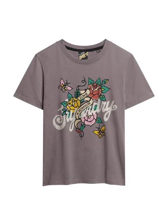 Zdjęcie produktu T-shirt z nadrukiem Superdry szary