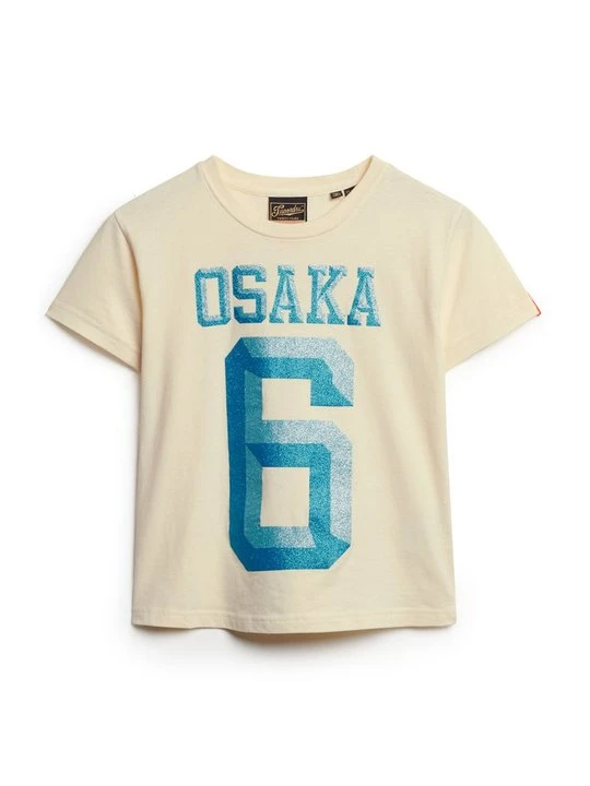 Zdjęcie produktu T-shirt z nadrukiem Superdry jasnożółty