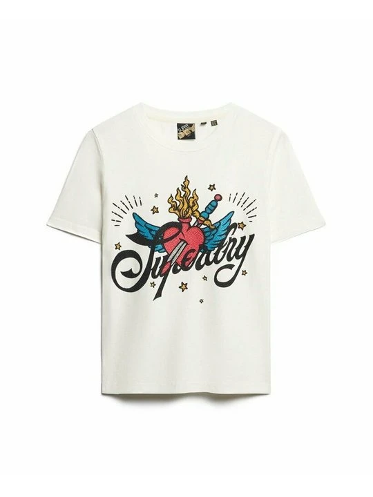 Zdjęcie produktu T-shirt z nadrukiem Superdry jasnożółty