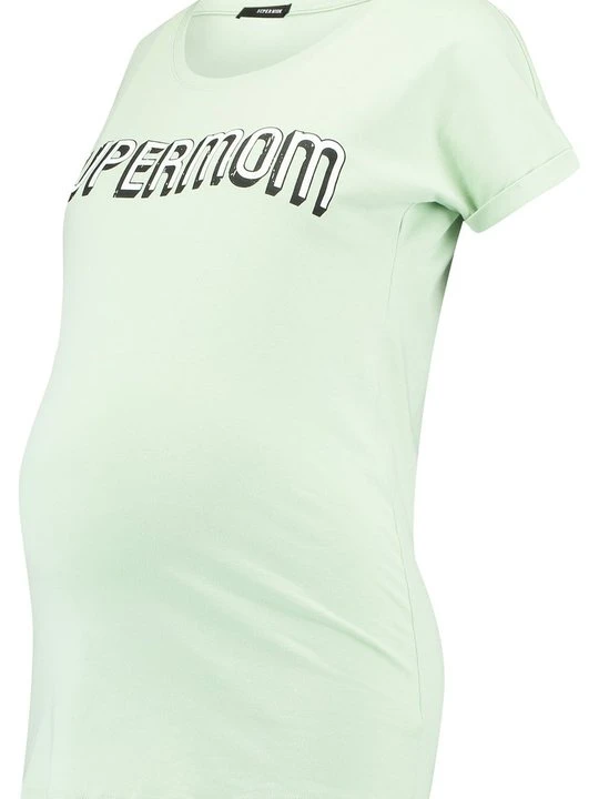 Zdjęcie produktu T-shirt z nadrukiem Supermom zielony