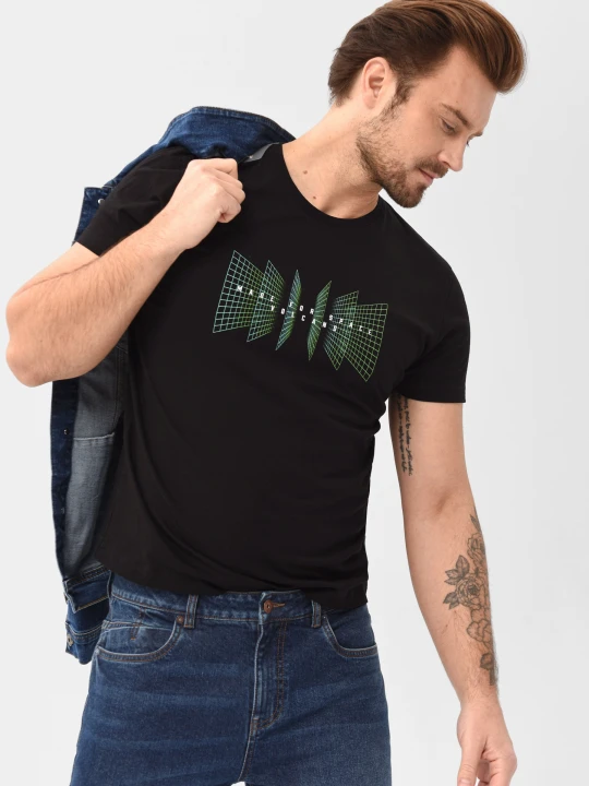 Zdjęcie produktu T-shirt z nadrukiem T-FLUX Volcano Czarny