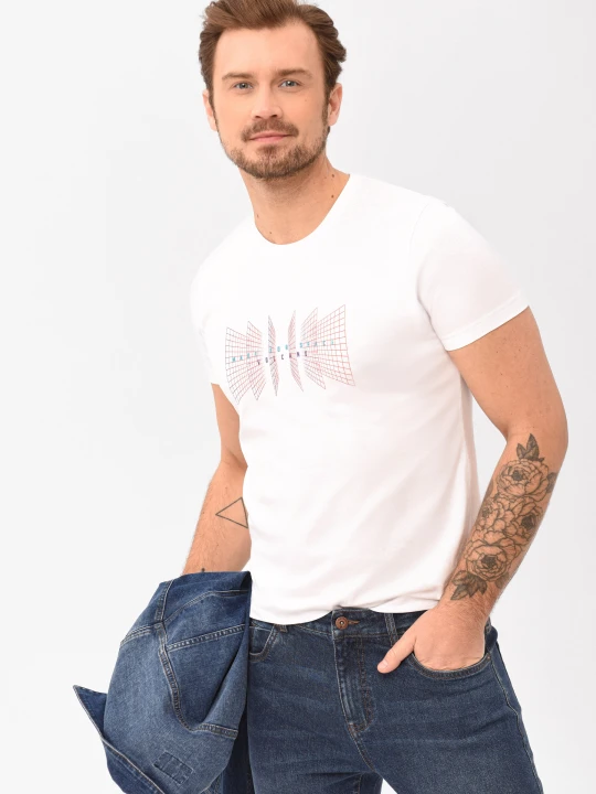 Zdjęcie produktu T-shirt z nadrukiem T-FLUX Volcano Biały