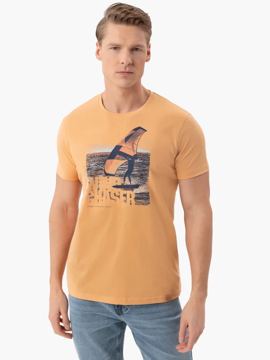 Zdjęcie produktu T-shirt z nadrukiem T-FOIL Volcano Pomarańczowy