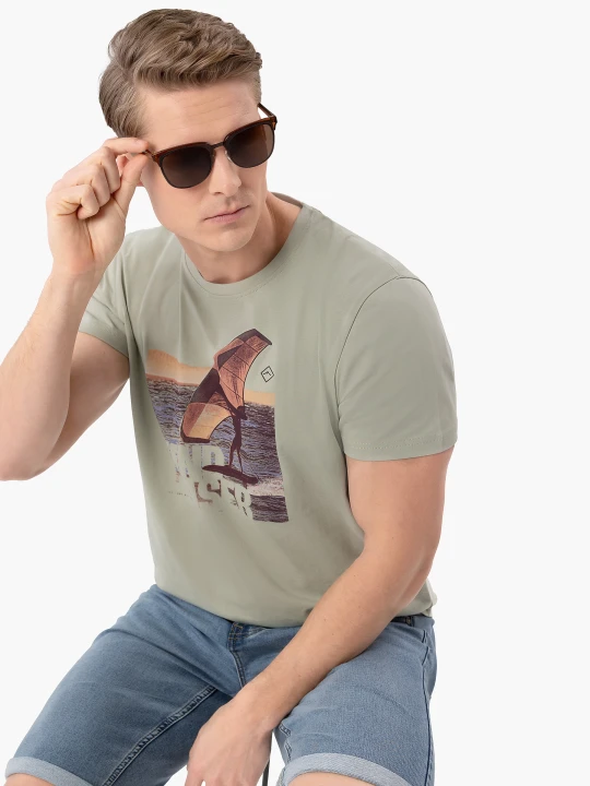 Zdjęcie produktu T-shirt z nadrukiem T-FOIL Volcano Miętowy
