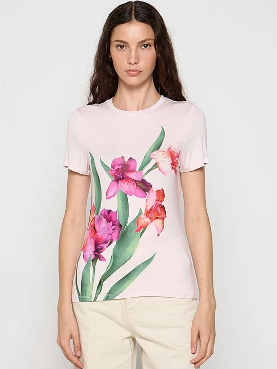Zdjęcie produktu T-shirt z nadrukiem Ted Baker jasnoróżowy