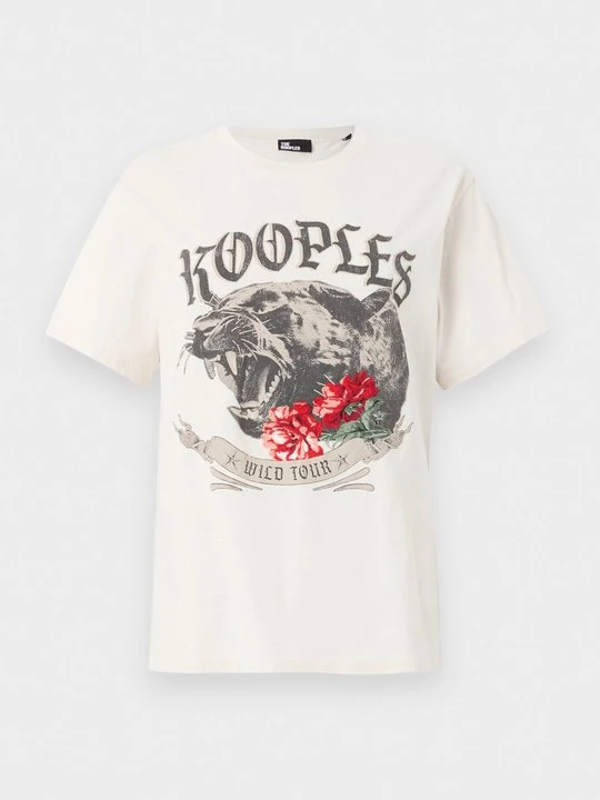Zdjęcie produktu T-shirt z nadrukiem The Kooples beżowy