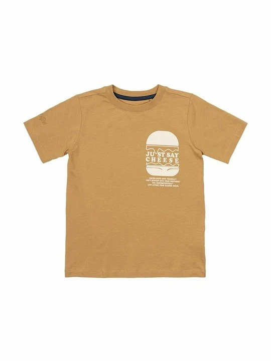 Zdjęcie produktu T-shirt z nadrukiem The NEW beżowy melanż