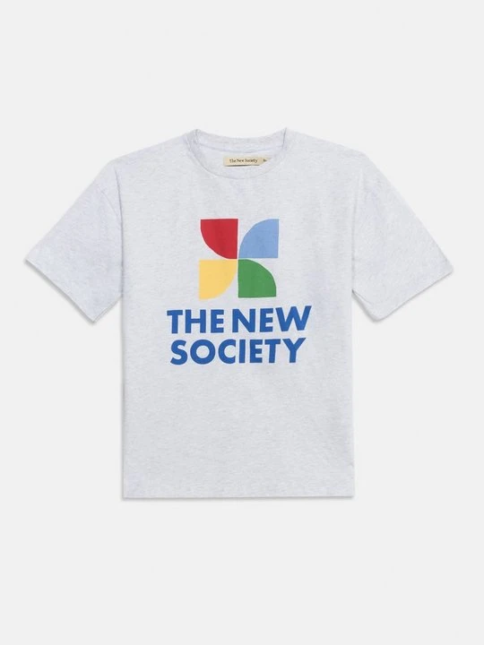 Zdjęcie produktu T-shirt z nadrukiem The New Society jasnoszary melanż