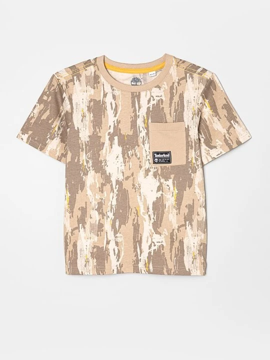 Zdjęcie produktu T-shirt z nadrukiem Timberland beżowy