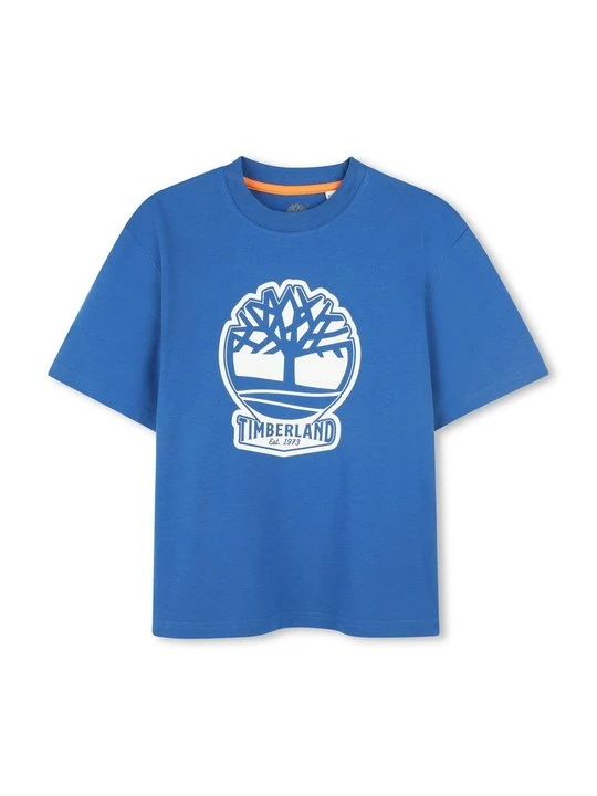 Zdjęcie produktu T-shirt z nadrukiem Timberland niebieski melanż