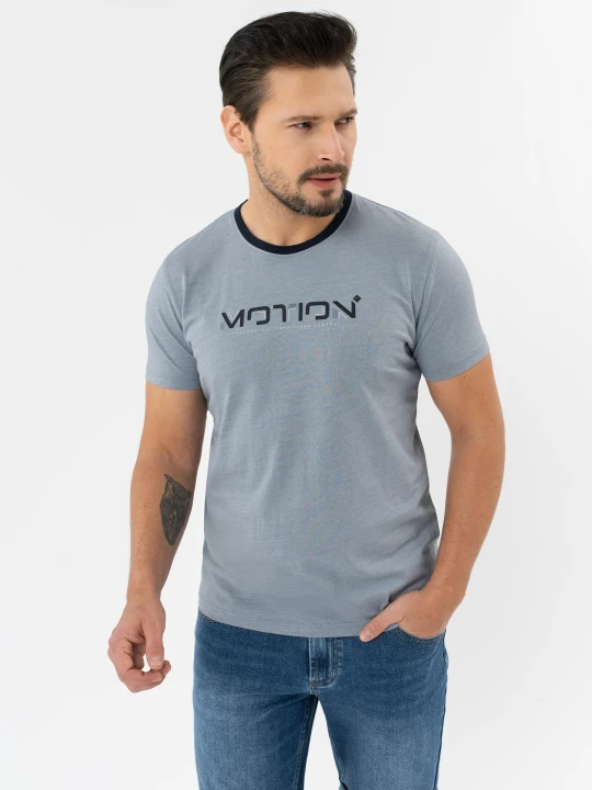 Zdjęcie produktu T-shirt z nadrukiem TM-MOTION Volcano Jasny niebieski