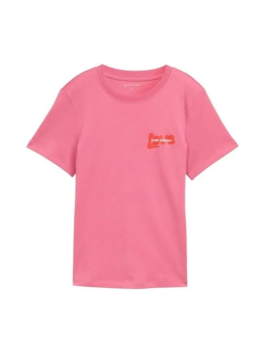 Zdjęcie produktu T-shirt z nadrukiem Tom Tailor jasnoróżowy