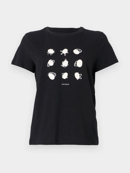 Zdjęcie produktu T-shirt z nadrukiem Tom Tailor czarny