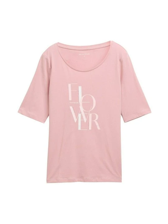 Zdjęcie produktu T-shirt z nadrukiem Tom Tailor jasnoróżowy