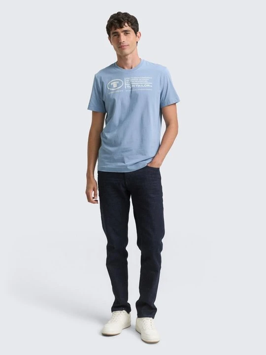 Zdjęcie produktu T-shirt z nadrukiem Tom Tailor niebieski melanż