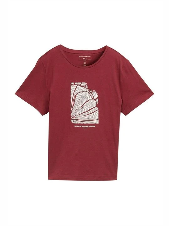 Zdjęcie produktu T-shirt z nadrukiem Tom Tailor czerwony