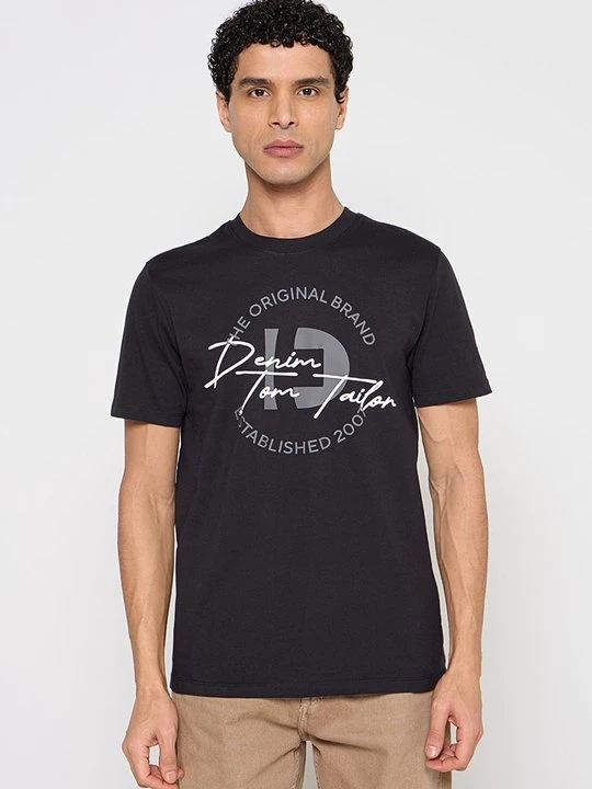 Zdjęcie produktu T-shirt z nadrukiem Tom Tailor czarny