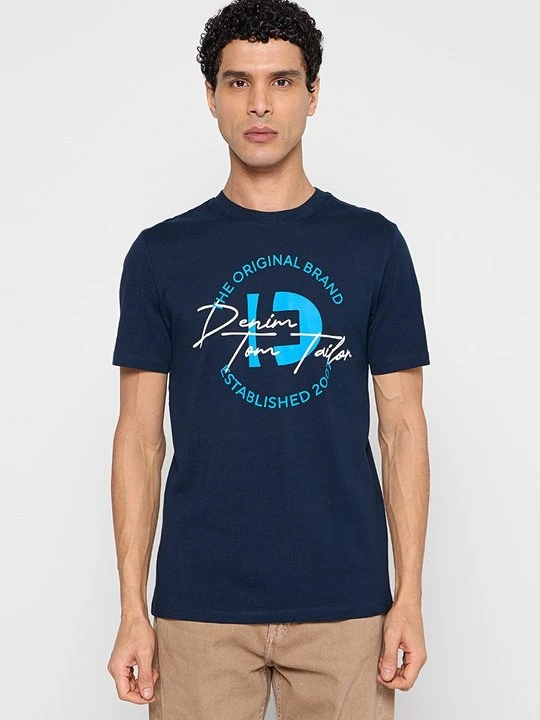 Zdjęcie produktu T-shirt z nadrukiem Tom Tailor granatowy