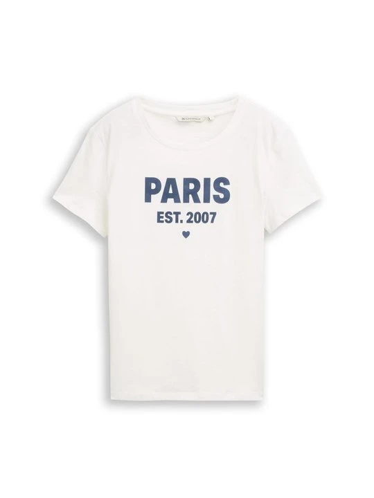 Zdjęcie produktu T-shirt z nadrukiem Tom Tailor mleczny