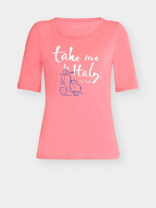 Zdjęcie produktu T-shirt z nadrukiem Tom Tailor fioletowy