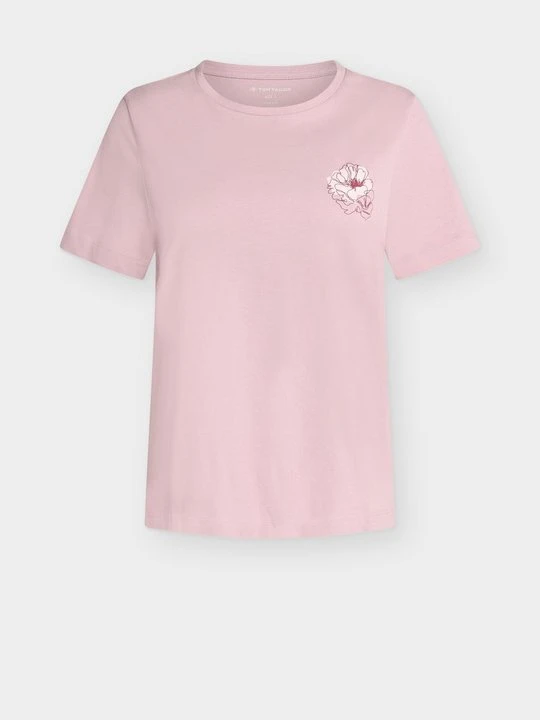 Zdjęcie produktu T-shirt z nadrukiem Tom Tailor jasnoróżowy
