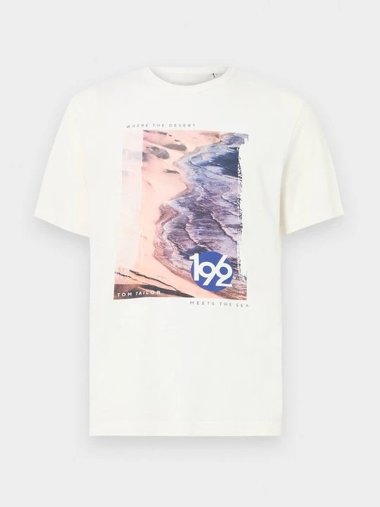 Zdjęcie produktu T-shirt z nadrukiem Tom Tailor mleczny
