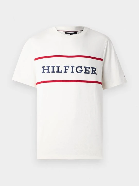 Zdjęcie produktu T-shirt z nadrukiem Tommy Hilfiger mleczny