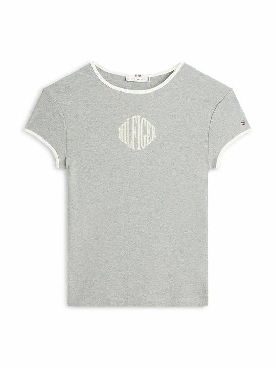 Zdjęcie produktu T-shirt z nadrukiem Tommy Hilfiger jasnoszary