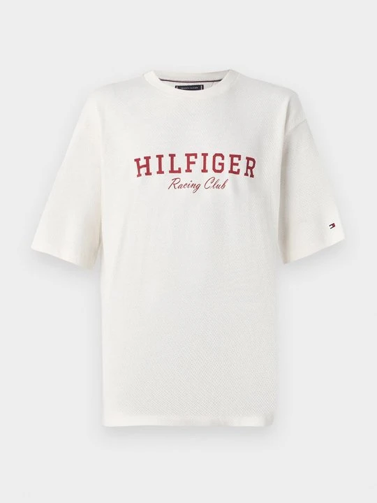 Zdjęcie produktu T-shirt z nadrukiem Tommy Hilfiger mleczny